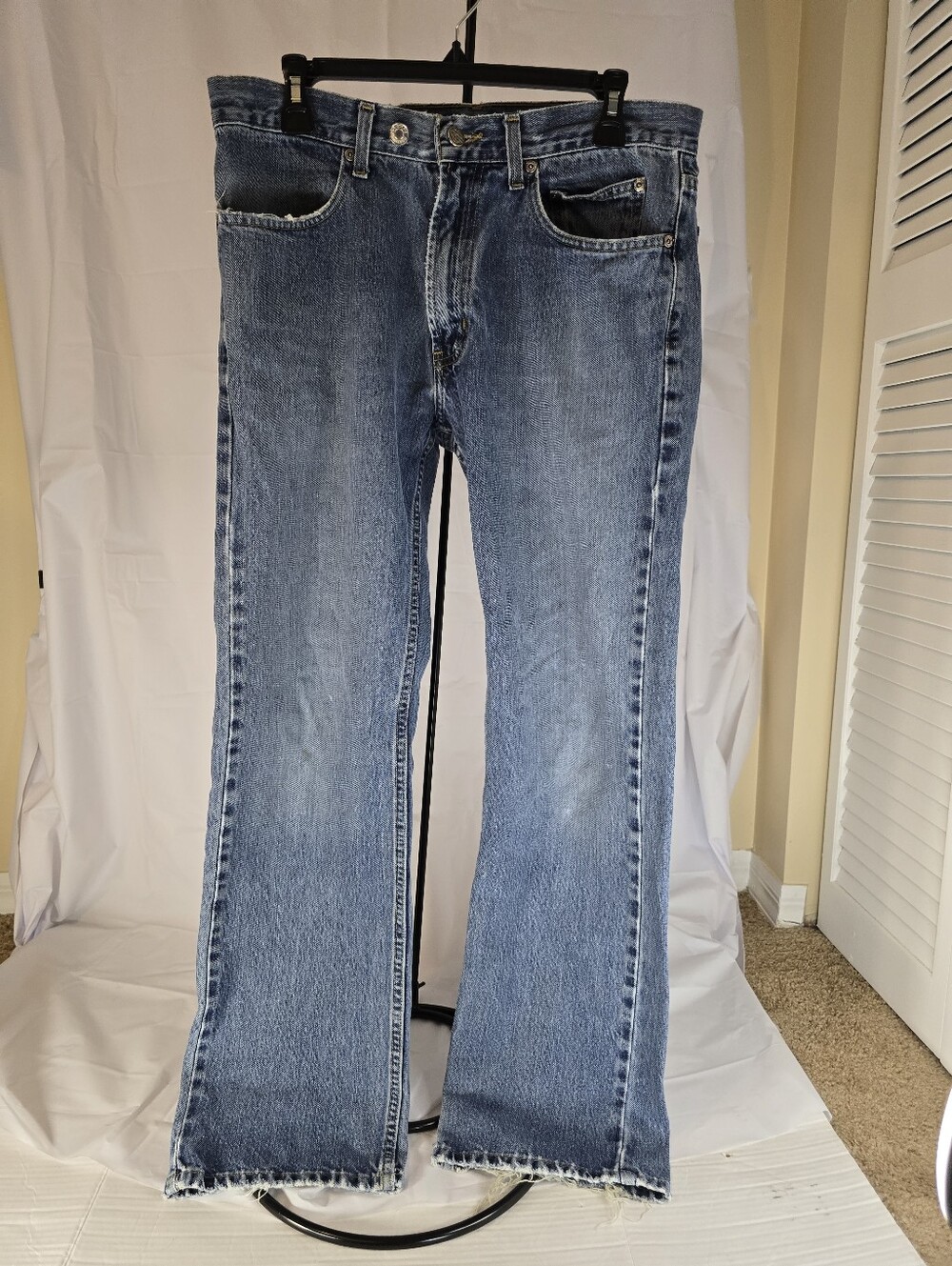 HARLEY DAVIDSON Mens Genuine Bootcut Jeans Size 33 X 32 Biker Motorcycle EUC